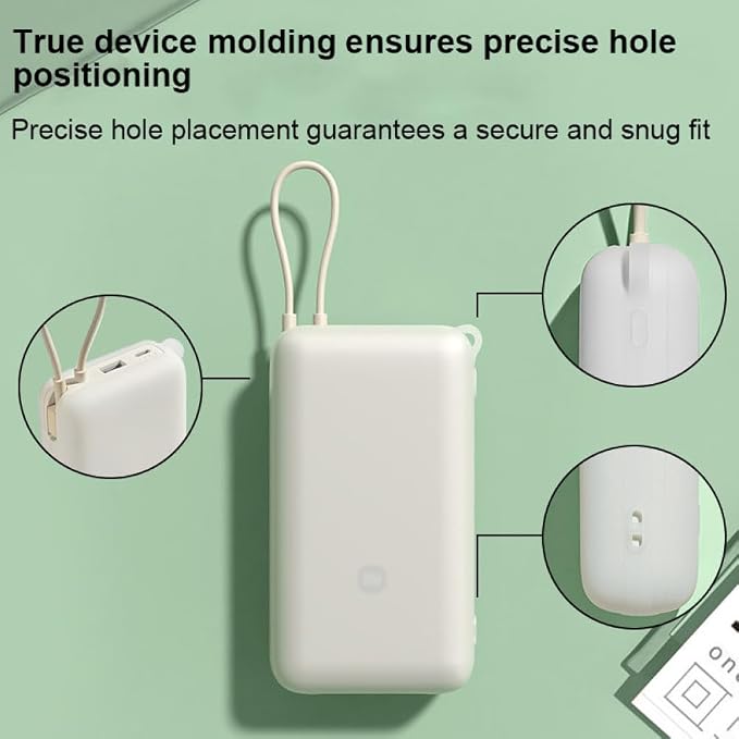 Silicone Case for Xiaomi Built-in Cable Power Bank 20000mAh 22.5W PB2020MI Dustproof Shockproof Soft Silicone Protective Case Skin Sleeve Cover Accessory