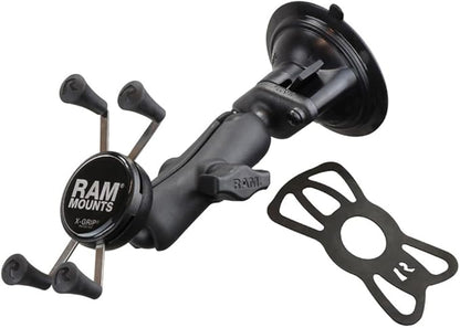 RAM Mounts X-Grip Phone Mount with Twist-Lock Suction Cup Base RAP-B-166-UN7U with Medium Arm for Vehicle Windshields