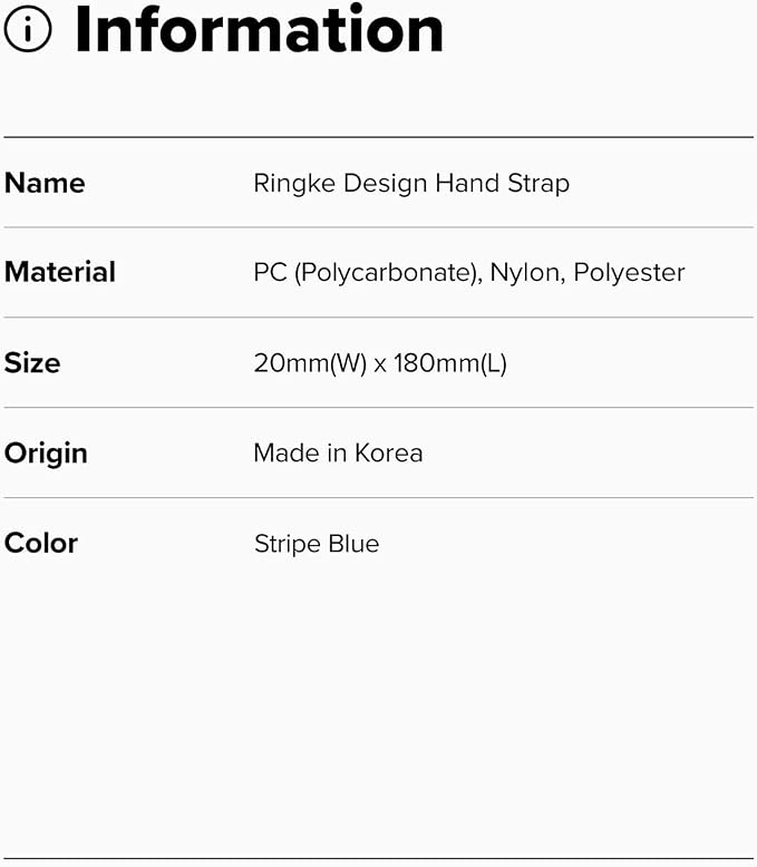 Ringke Hand Strap [Adjustable Wristlet Lanyard with Sturdy String] [One-Touch Buckle] for Phone Case, Camera, Keys, USB Flash Drive, and ID Badge - Stripe Blue