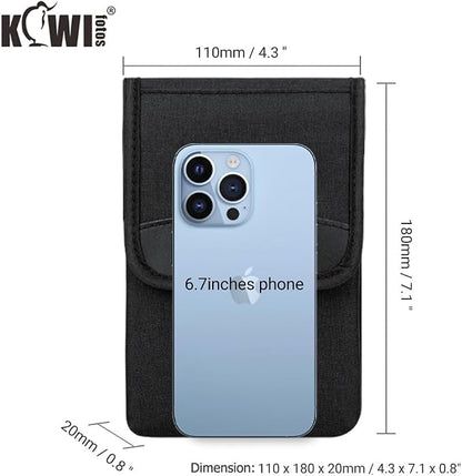 KIWIFOTOS Travel Cell Phone Pouch Belt Pouch, Phone Holster Crossbody Bag with Shoulder Strap for iPhone 17 16 15 14 Pro Max Case Holder with Neck Lanyard Smartphone Walking Passport Wallet