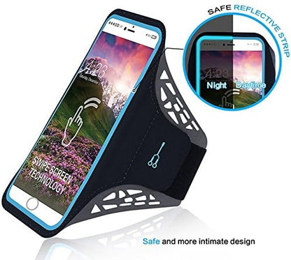 Outdoor Sport Running Gym Fingerprint ID Access Lycra Armband Case Pouch for iPhone Air, iPhone 17 Pro, 16 Pro, iPhone 15 14 13 12 11 XR Google Pixel 9a 7 6 Samsung Galaxy S25 Edge