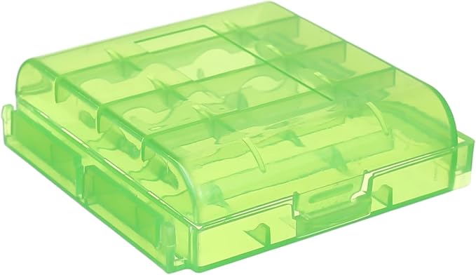 Heyiarbeit Battery Storage Case Holder Box for 4 AA Batteries or 5 AAA Batteries, Green Color (1 Pack)