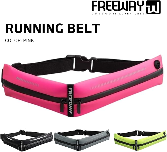 Lightweight Running Belt - for Man and Woman Running Phone Holder, Waist Pack for Workout, Money Belt, Running Gear Accessories (Double, Pink) designed for carrying Phone, Keys & Essentials