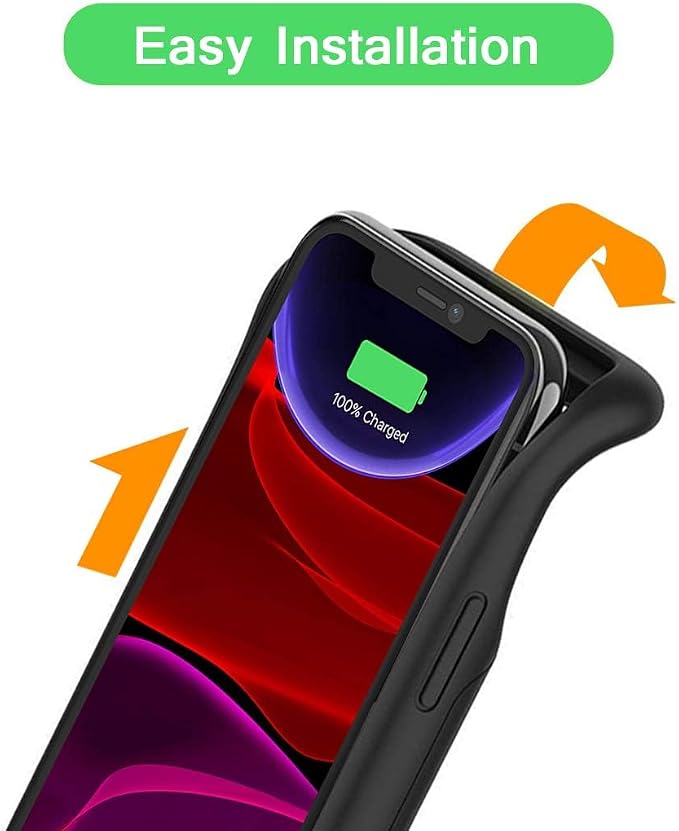 Battery Case for iPhone 11, 7000mAh Slim Portable Rechargeable Smart Protective Pack Cover Power Bank Charging Case Compatible with iPhone 11 (6.1 inch) Extended Battery Charger Cover(Black)