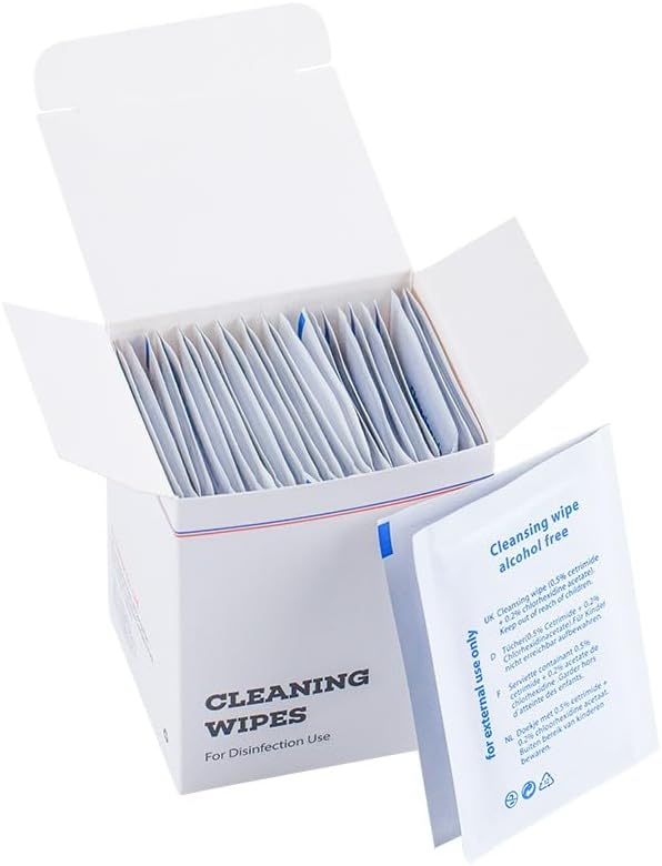 30pcs/Box Hearing Aid Wipes Individually Wrapped Cleaning Towelettes Phone Laptop Cleaning Wipes for Earmold Earplugs Hearing Amplifier