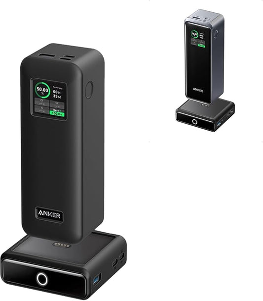 Case for Anker Prime 27,650mAh Power Bank (250W) and 100W Charging Base,NOUKAJU Silicone Protective Cover,Drop-Proof,Scratch-Proof,Protective Case for Anker Prime Power Bank 27,650mAh(Black)