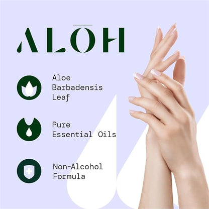 ALŌH Peppermint Eucalyptus + Aloe Sanitizing Hand Wipes - Clean Hands, Clear Mind On The Go Sanitizer for Kids and Adults - Travel Size 3 Pack 20ct Wipes (60 Wipes)