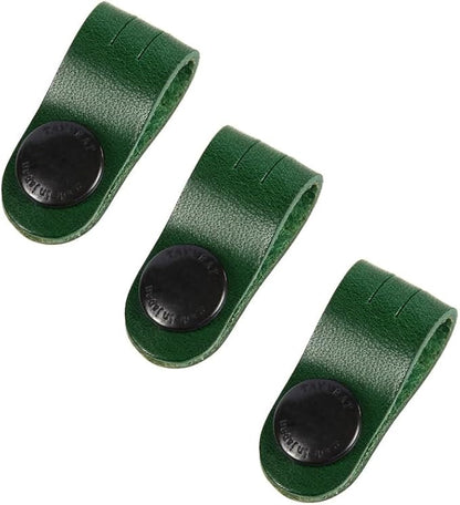 TAVARAT Cord Organizer, Cable Organizer, Charger Organizer, Made in Japan, Genuine Leather, Cable Straps, Cable Management, Cable Holder Tps-059 (Regular Size, Green, Set of 3, Pack of 3)