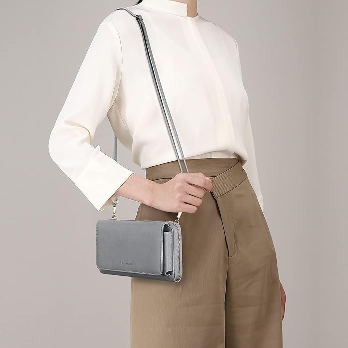 Peacocktion Crossbody Bags for Women RFID Wristlet Wallets Travel Vegan Leather Small Clutch Purses with Phone Pocket Zipper
