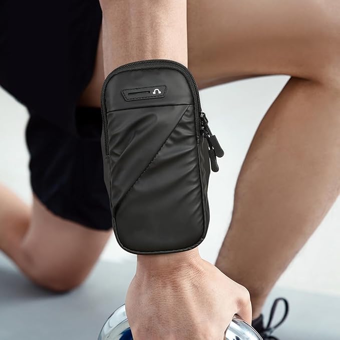 DONGKER Sports Armband Bag,6.8" Running Phone Holder with Key Pouch & Headphone Hole for Jogging Cycling Hiking