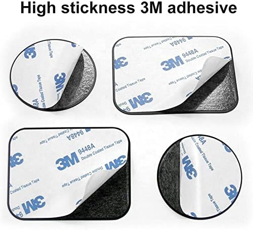 SALEX Replacement Metal Plates Set 16 Pack for Magnetic Car Phone Holders, Wall, Air Vent Mounts, Cases, Magnets. Kit of 8 Black Round and 8 Rectangular Iron Discs Without Holes. 3M Adhesive Backing
