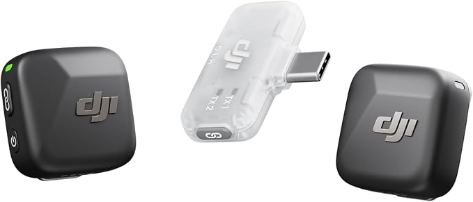 DJI Mic Mini (2 TX + 1 Mobile RX), Wireless Lavalier Microphone for iPhone 17/16/15 & Android/PC/Tablet, Plug-and-Play, 300m Transmission, Ultralight, Active Noise Cancelling, YouTube, Vlog, Streaming