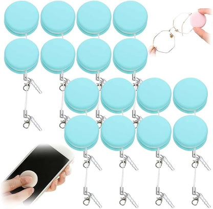 Yilia Macaron Phone Screen Cleaner, Cute Macaron Design Mobile Phone Screen Cleaner, Washable Dedusting Tool for Eyeglasses and Cell Phones (Light Blue, 16pcs)