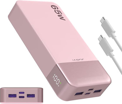 Portable Charger 65W Power Bank 20000mAh Compact USB C Laptop Power Bank Fast Charging Battery Pack for Laptop MacBook Dell XPS iPad Tablet Steam Deck iPhone 17/16/15/14 Series Samsung and More