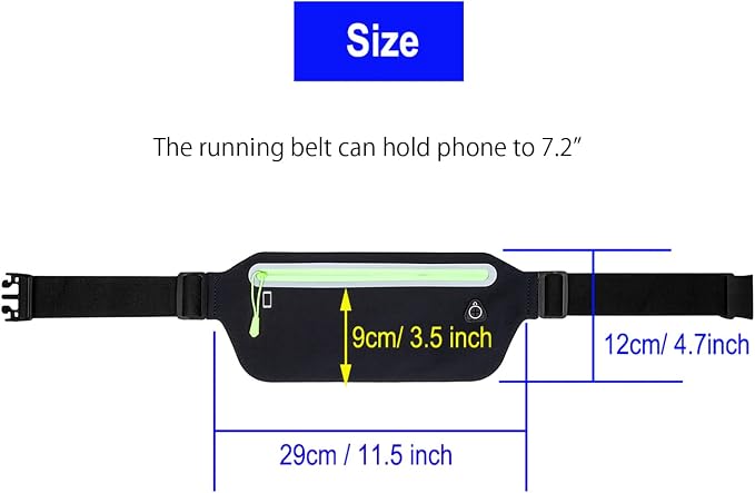 Running Belt,Slim Running Fanny Pack Waterproof Runner Workout Exercise Phone Waist Pack Belt Pouch Bags for Women Men iphone Gym