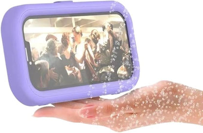 Upgraded Universal Shower Phone Holder - 360° Rotatable & Extendable Waterproof Phone Case Mount with Suction Cup & Adhesive, Anti-Fog Clear Cover for iPhone , Most Phones Up to 7 Inch (Purple)