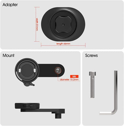 Bike Stem Phone Mount with Dual Lock Buckles – CNC Aluminum Center Holder for iPhone & Android | Quick Install | Anti-Shake Clamp for MTB/Road/Mountain