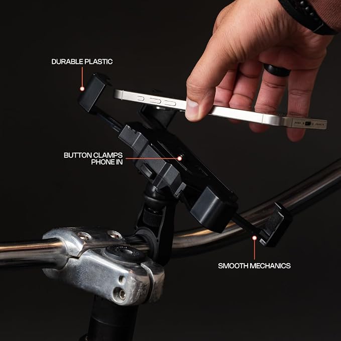 ANGORA BRANDS Bike Phone Holder for Handlebars – Secure & Adjustable Bicycle Phone Mount, 360° Rotation, Shockproof Anti-Slip Grip, Universal Fit for iPhone & Android