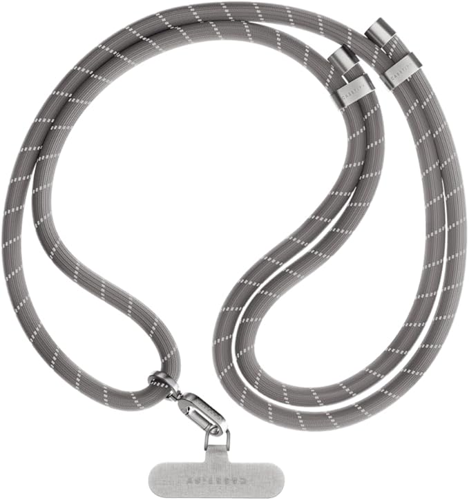 CASETiFY 8mm Rope Cross Body Strap with Card - Charcoal