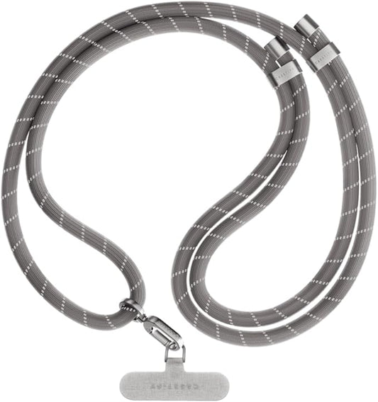 CASETiFY 8mm Rope Cross Body Strap with Card - Charcoal