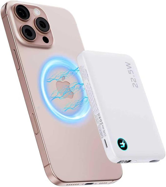 2026 Updated M3 Ultra Slim 0.4'' Wireless Power Bank, 10000mAh Magnetic Portable Charger with Built in Cable and Strap, LED Battery Pack Travel Essentials for iPhone 17/16/15/14/13/12/Pro Max Andriod
