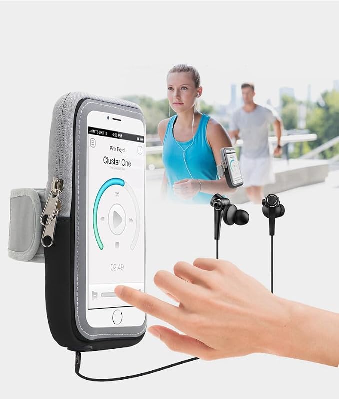 Armband Cell Phone Holder for iPhone 15 Plus, 11 12 13 14 Pro Max/Samsung Galaxy S23 Fe, S23 S22 S21 S20 S10 Plus, Note 20 10 9, A53 5G, A54 5G, A22 A32 A51 A52 / Pixel 8 7 6 7a 6a 5a 4a (Black)