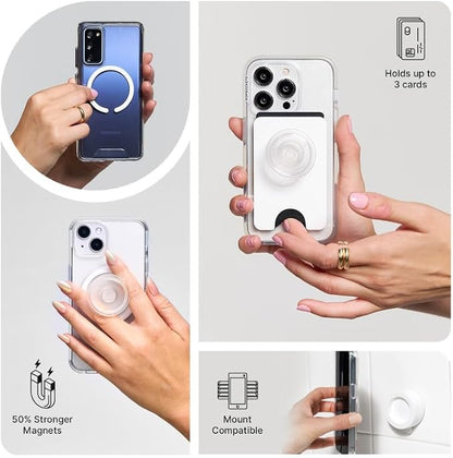 PopSockets Phone Wallet for MagSafe, Phone Card Holder with Grip, Pink - Magenta