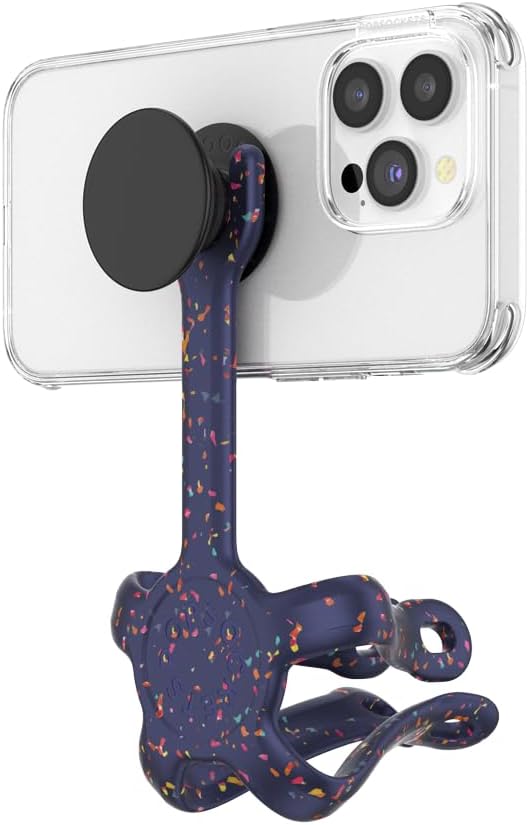 PopSockets Flexible Phone Mount & Stand, Navy Blue - French Navy Confetting