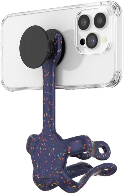 PopSockets Flexible Phone Mount & Stand, Navy Blue - French Navy Confetting