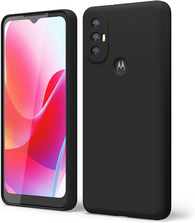 oakxco for Motorola Moto G Power 2022 Phone Case/Moto G Play 2023 Phone Case Liquid Silicone, Thin Slim Soft Rubber Gel TPU Plain Simple Cover for Women, Matte Solid Color,Black