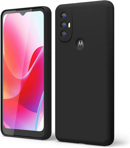 oakxco for Motorola Moto G Power 2022 Phone Case/Moto G Play 2023 Phone Case Liquid Silicone, Thin Slim Soft Rubber Gel TPU Plain Simple Cover for Women, Matte Solid Color,Black