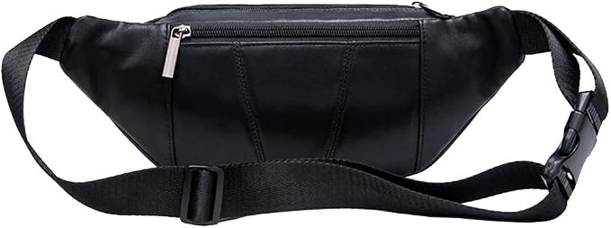 Hebetag Leather Fanny Pack Waist Bag for Men Women Travel Hiking Running Hip Bum Belt Slim Cell Phone Purse Wallet Pouch