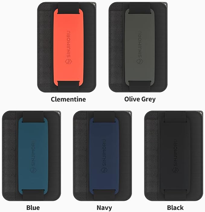 Sinjimoru for 3 in 1 MagSafe Wallet 2600g Magnetic Strength Phone Grip with Stretchy Fabric Secure Flap Anti-Drop Tag Holder for iPhone 16 15 14 13 12 M-BGRIP Teal