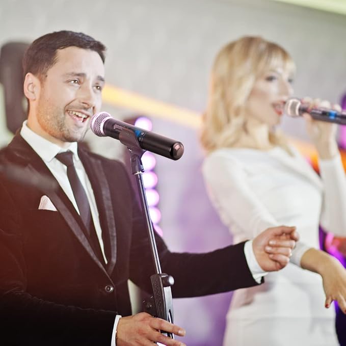Gemini Sound UHF-6100M Wireless Mic System – UHF Receiver with 256 Selectable Frequencies, Handheld Mic, 240ft Range, LCD Display, Clear Audio for Performers, Churches, Weddings & Events