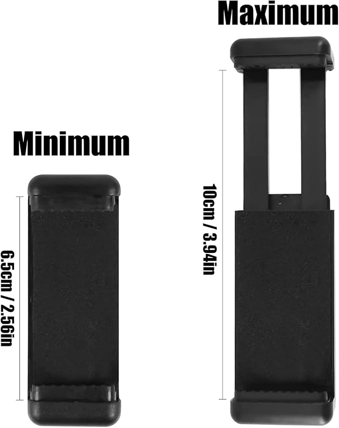 PRAQECZ Universal Cell Phone Tripod Mount Adapter, Phone Holder Clip Connector Head Used for Monopod Selfie Stick Travel Mini Flexible Tripod and More