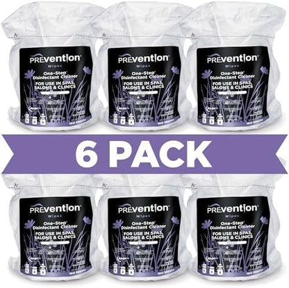 Prevention All Purpose Disinfecting Wipes – Cleaning Wipes Canister, Bulk Cleaner Towelettes for Salons, Spas, Clinics, Studios – Hospital Grade Surface Sanitizing – 160 Count per Refill Bag (6 Pack)