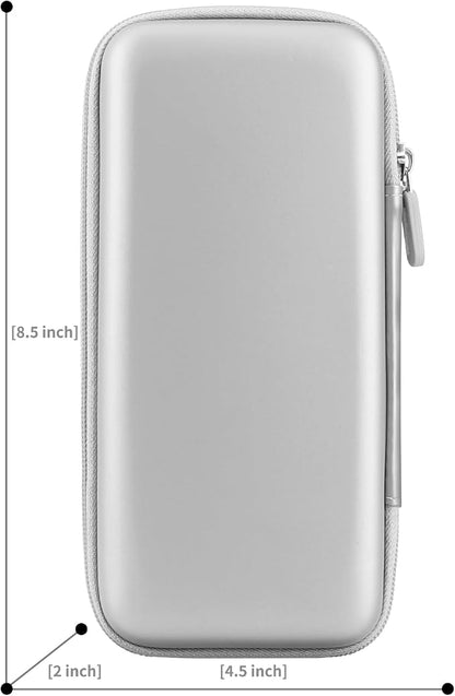 iMangoo Travel Essential Electronics Organizer Pouch Charger Case Shockproof Dual Zipper Power Bank Cables Tech Accessories Purse, Men & Women Travel Must Have Storage Bag, 8.5x4.5x2 inch Silver