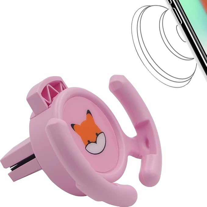 Car Vent Mount Holder - Compatible with Popsocket - Car Mount Made for Pop Socket Grips Collapsible Phone Holder for Pop Mount with Secure AC Vent Clip, Horizontal Air Vent ONLY (Pink)