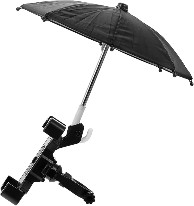 LIOOBO Phone Umbrella Holder: Bike Holder for Phone, Bicycle Cell Bracket with Small Sunshade Cover