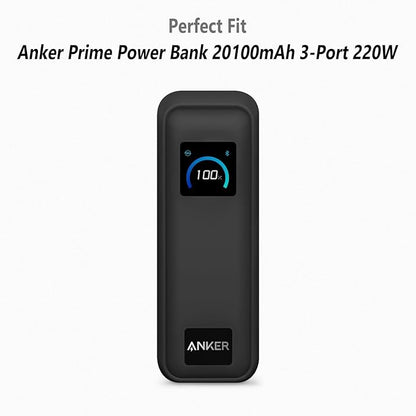 Geiomoo Soft Silicone Case for Anker Prime Power Bank 20100mAh Charger 220W, Flexible Scratch Resistant Cover with Lanyard (Black)