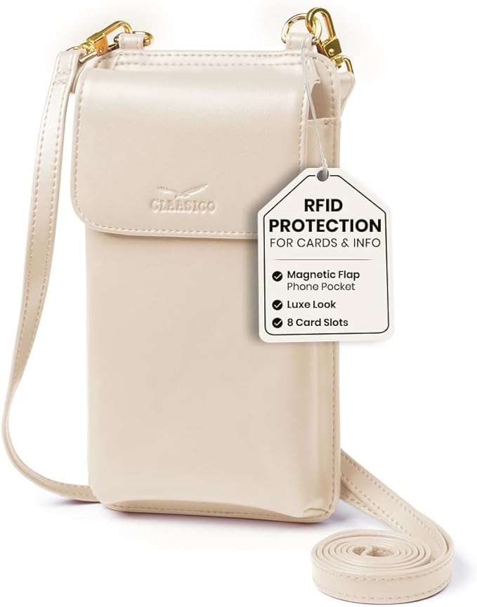 Claasico Crossbody Phone Purse for Women – RFID Phone Case Wallet w/Magnetic Closure & Separate Zipper Pocket Crossbody Bag