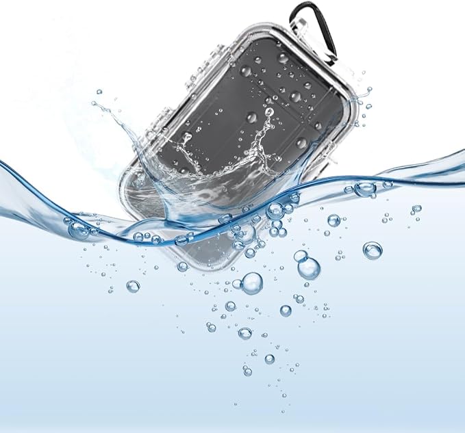 Tiiyee Small Waterproof Storage Case, Outdoor Survival Waterproof Dry Box Protective Case Shockproof Airtight Carry Box Container Floating Hard Shell for EDC Tools Phone Keys Watches Travel Fishing