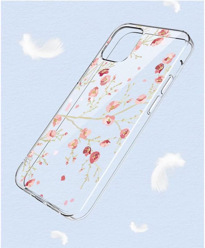 Cover for ZTE Blade A73 (6.52 inch) Case + Screen Protector，Tempered Glass 9H Hardness Protective Film and Soft Silicone Bumper Shell Transparent TPU Phone case -Peach Blossom