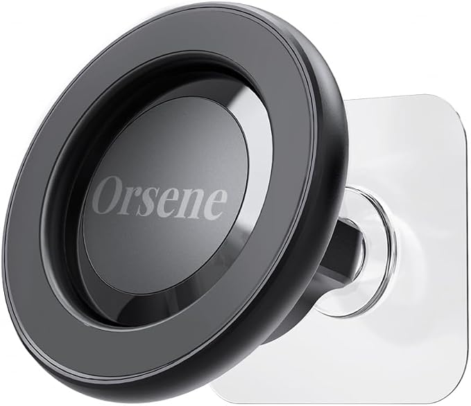 for MagSafe Wall Mount Magnetic Phone Holder Includes All Smartphone Compatible Rings (Self-Adhesive), 360 Degree Free Rotation, Shower Mirror,Bathroom,Kitchen (Black)