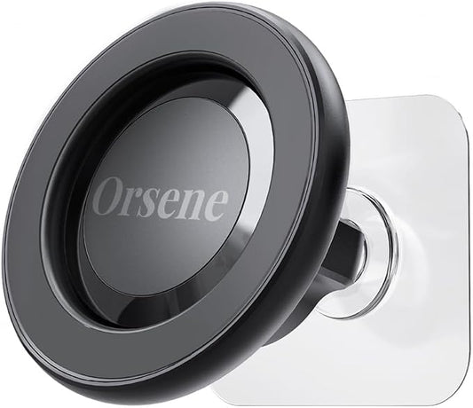 for MagSafe Wall Mount Magnetic Phone Holder Includes All Smartphone Compatible Rings (Self-Adhesive), 360 Degree Free Rotation, Shower Mirror,Bathroom,Kitchen (Black)