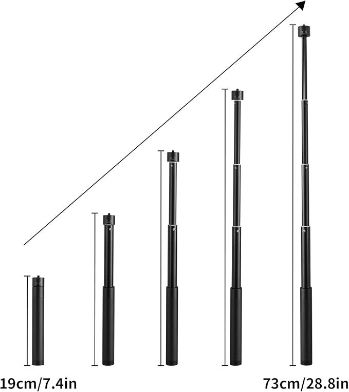 Gimbal Extension Pole, ZHIYUN 29" Extension Rod for Gimbal Stabilizer, Adjustable Selfie Stick with 1/4" Thread Compatible with DJI OM 6/5/4/ Smooth 5 Q3 4/GoPro Vlog Pocket/Go 2 EVO Action Camera