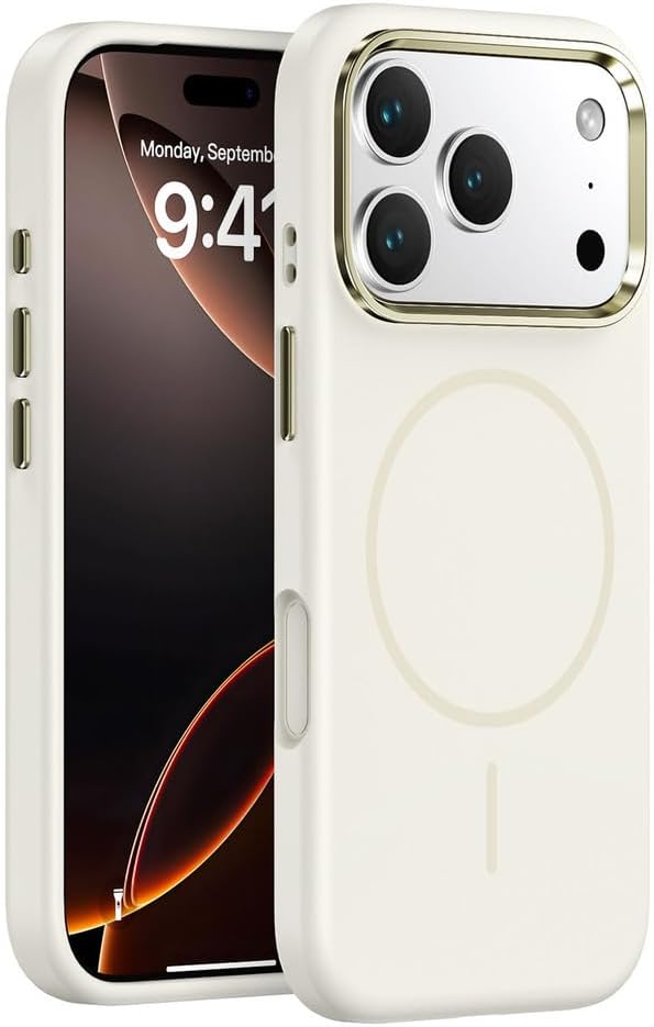 Magnetic Case for iPhone 17 Pro Max/17 Pro/17 Air/17, Wireless Charging Case, Ultra Thin Liquid Silicone Soft Fiber Lining Cover, (17,White)