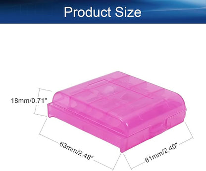 Heyiarbeit AA/AAA Battery Organizer Box PP Battery Storage Case Battery Holder Storage for Carrying Battery Rose Red 5Pcs