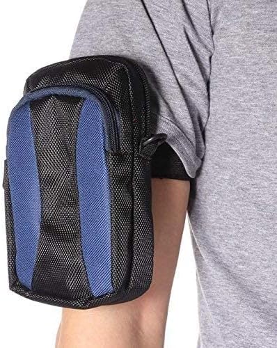 Universal Elastic Adjustable Sport Armband Strap for All Models of iPod with Silicone or MP3 or Leather Case and Multifunctional Outdoor Arm Bag with Armband Slots (1-Pack, Black)