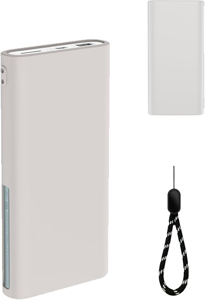 Silicone Protective Case Compatible with OnePlus SuperVooc Power Bank 12,000mAh All-Port Portable Charger, Full-Body Protective Cover with Precise Cutouts, Shockproof & Scratch-Resistant Sleeve (Grey)